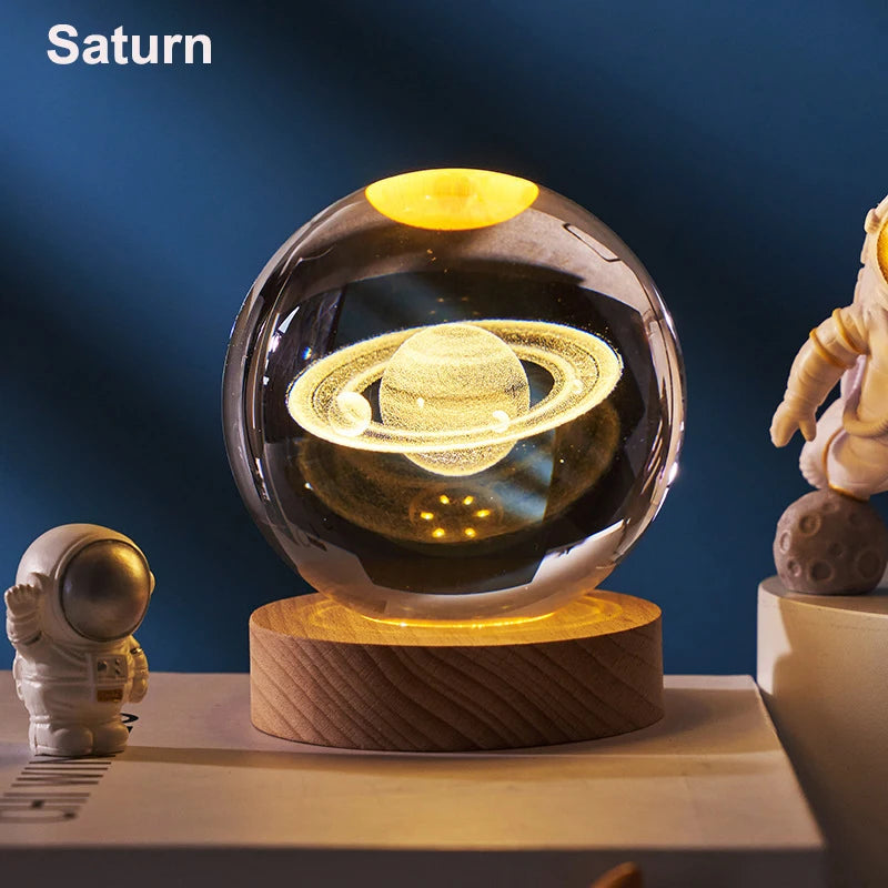 3D Crystal Ball LED Solar System