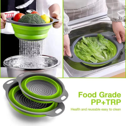 Silicone Folding Colander Vegetable Fruit