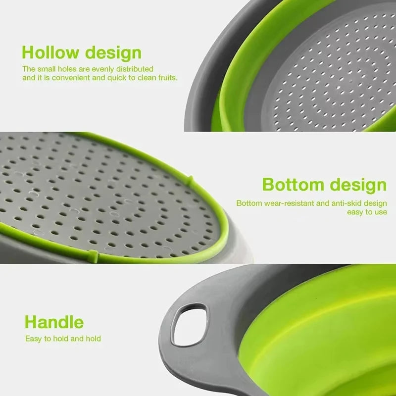 Silicone Folding Colander Vegetable Fruit