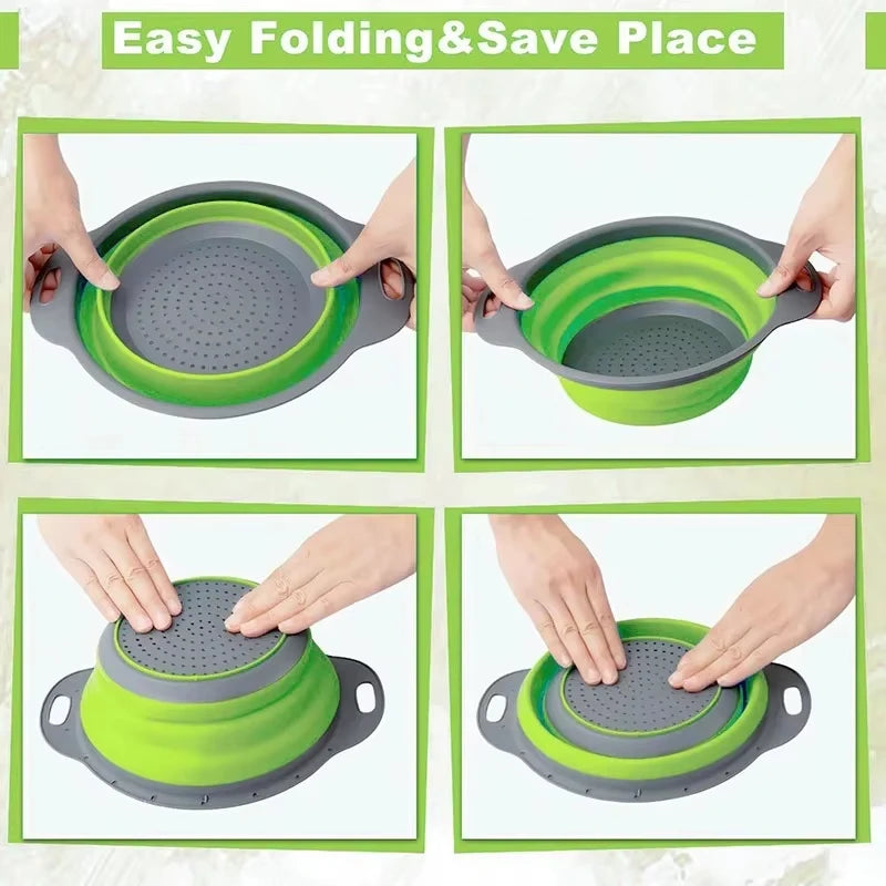 Silicone Folding Colander Vegetable Fruit