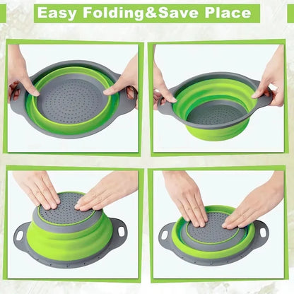 Silicone Folding Colander Vegetable Fruit