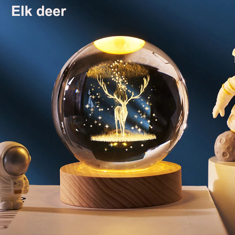 3D Crystal Ball LED Solar System