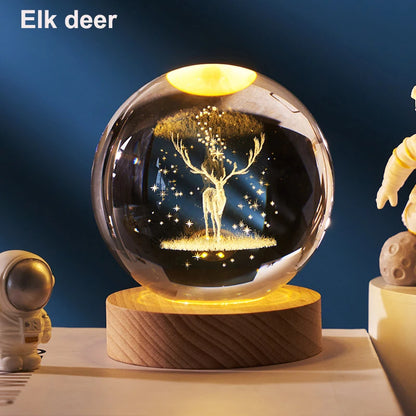 3D Crystal Ball LED Solar System