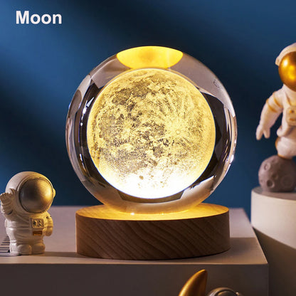 3D Crystal Ball LED Solar System