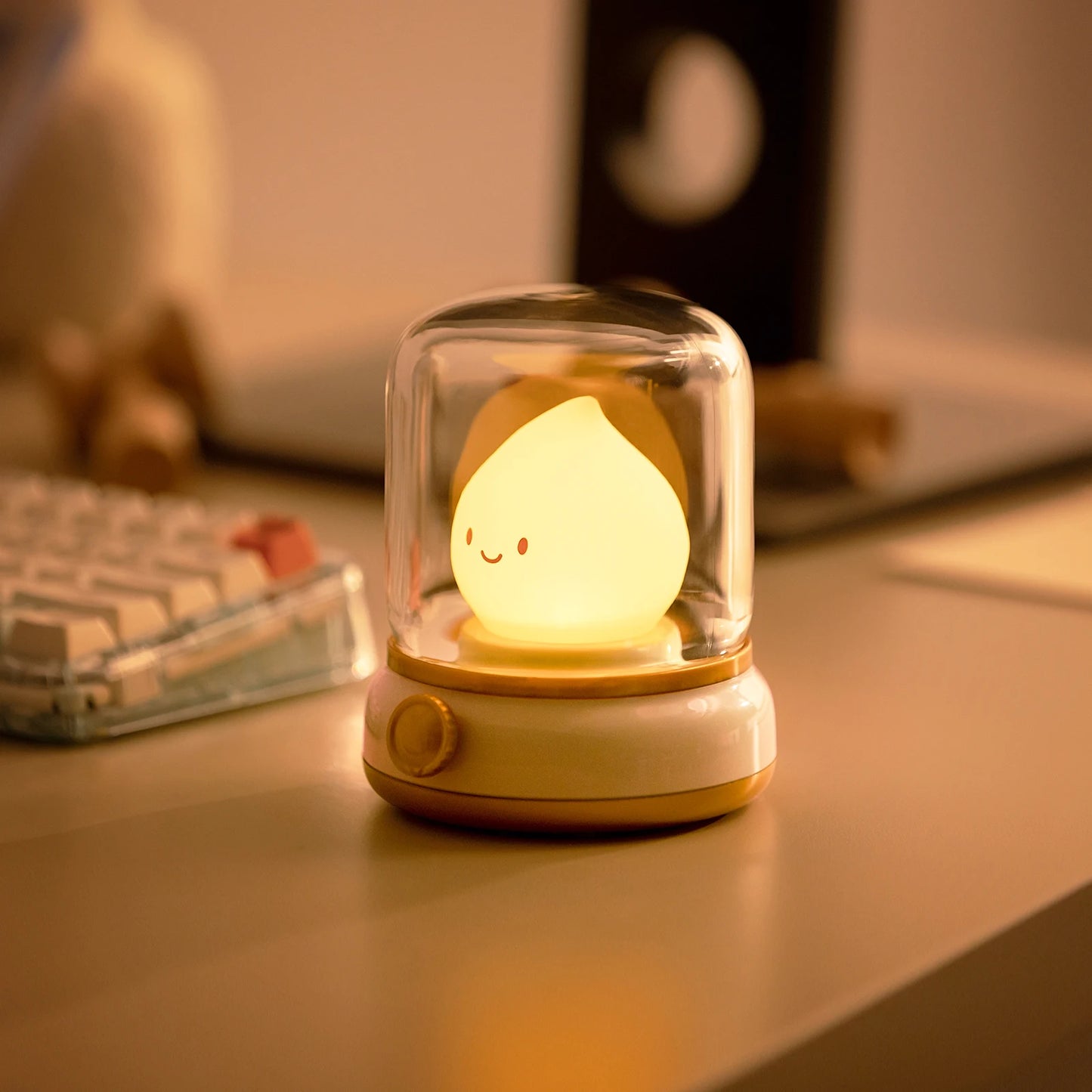 LED Flameless Candle White Noise Dimmable Night Light
