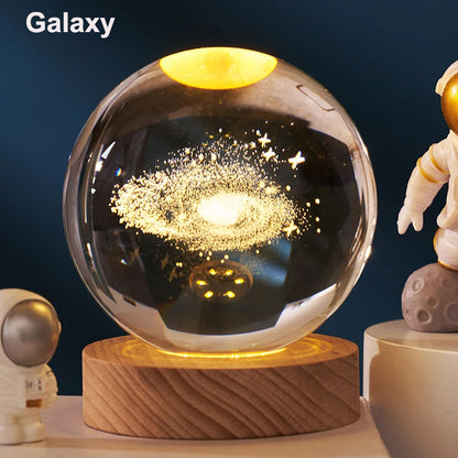 3D Crystal Ball LED Solar System