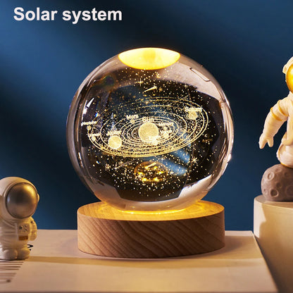 3D Crystal Ball LED Solar System