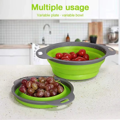 Silicone Folding Colander Vegetable Fruit