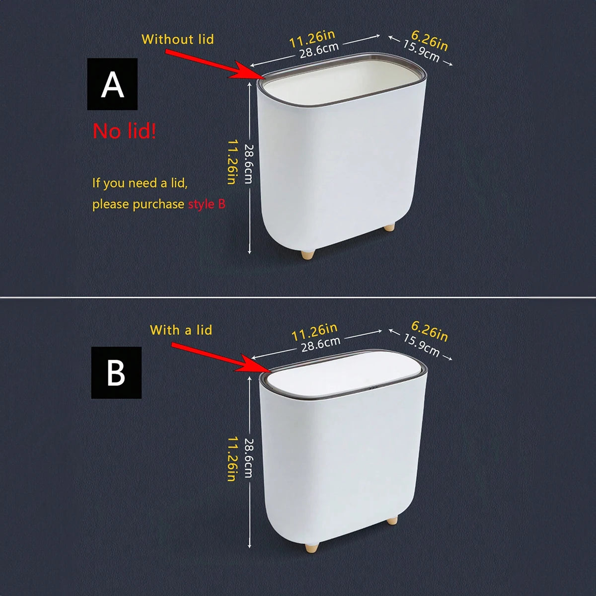 Slim Bathroom Trash Can