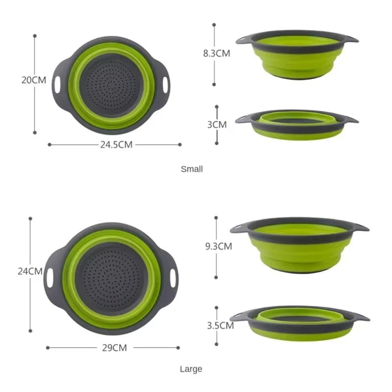 Silicone Folding Colander Vegetable Fruit