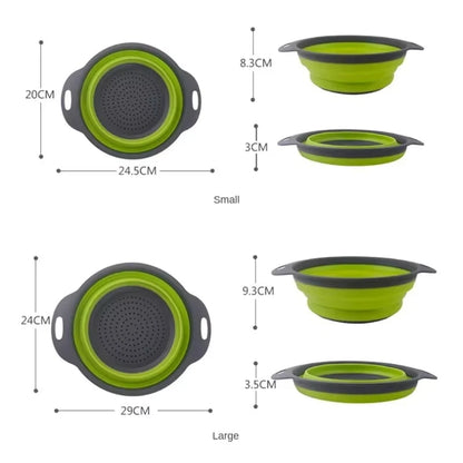 Silicone Folding Colander Vegetable Fruit