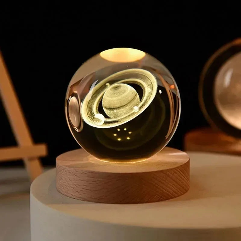 3D Crystal Ball LED Solar System