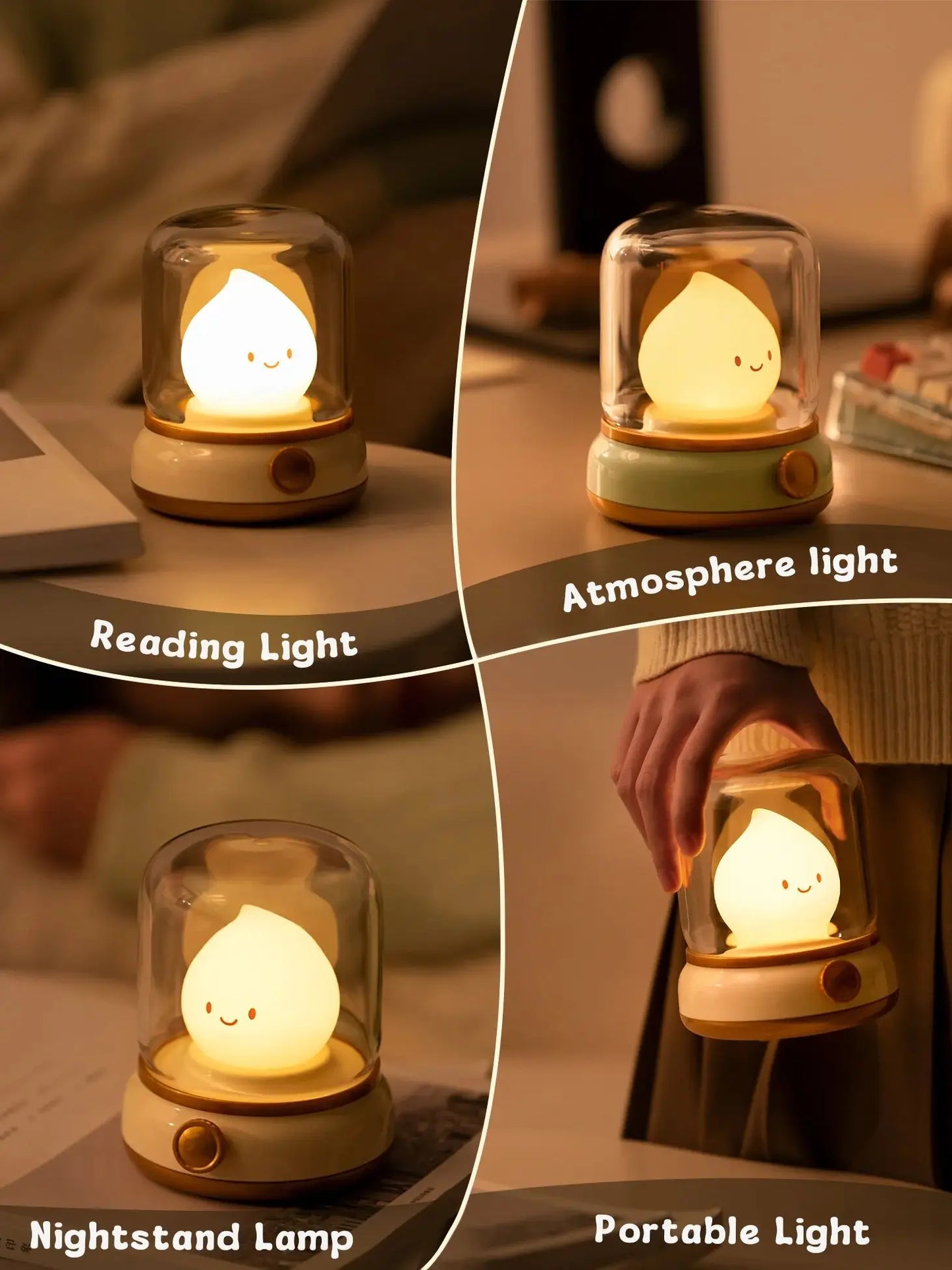 LED Flameless Candle White Noise Dimmable Night Light