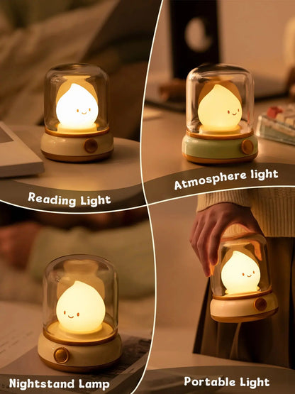 LED Flameless Candle White Noise Dimmable Night Light