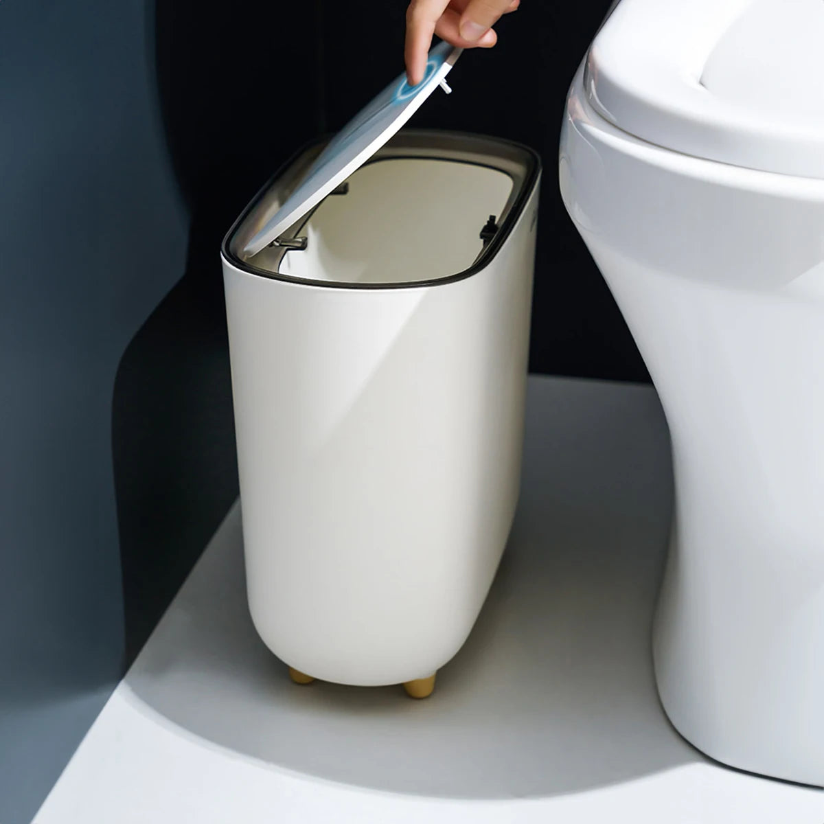 Slim Bathroom Trash Can