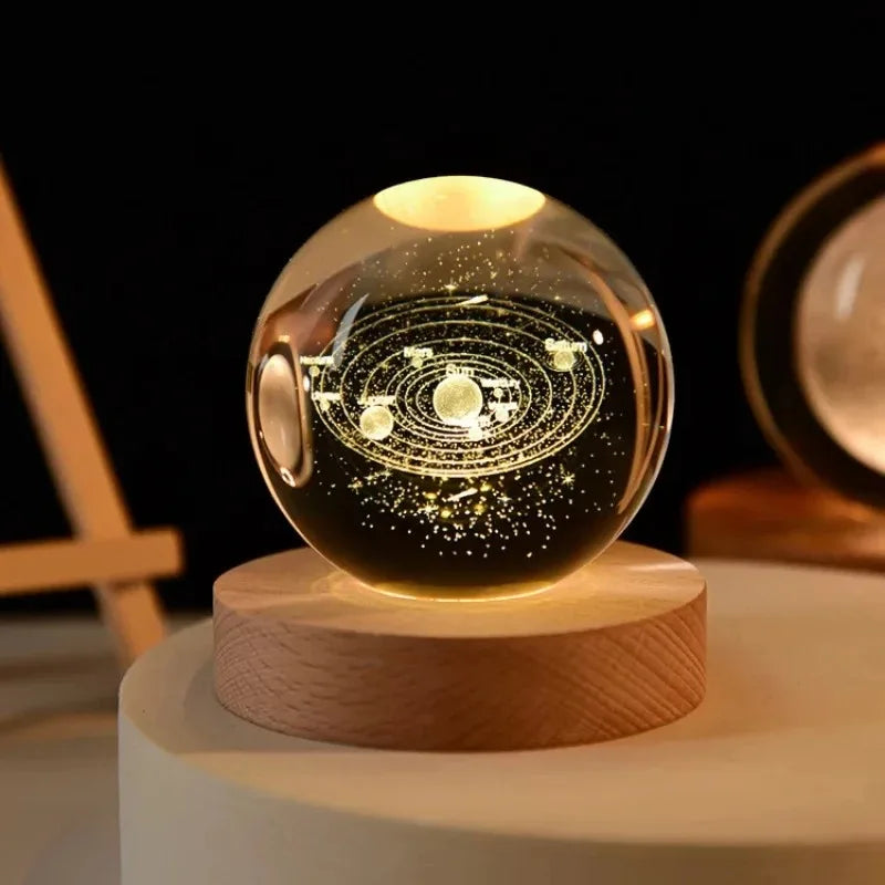 3D Crystal Ball LED Solar System